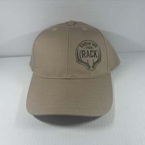 Show Me Your Rack Deer Antler Logo Khaki Baseball Cap